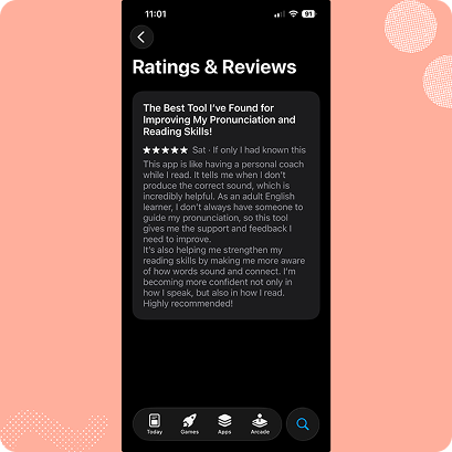 App review curved corner