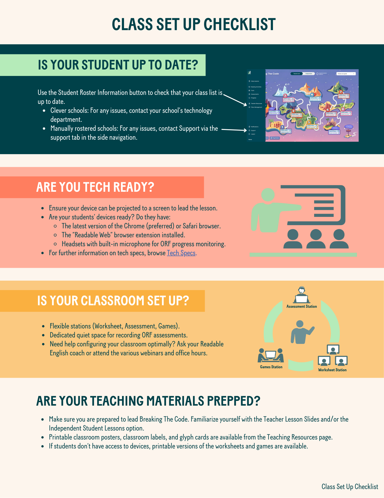 Class Set Up Checklist