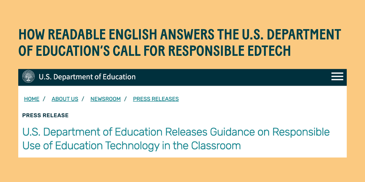 Grounding Innovation in Evidence: How Readable English Answers the U.S. Department of Education’s Call for Responsible EdTech