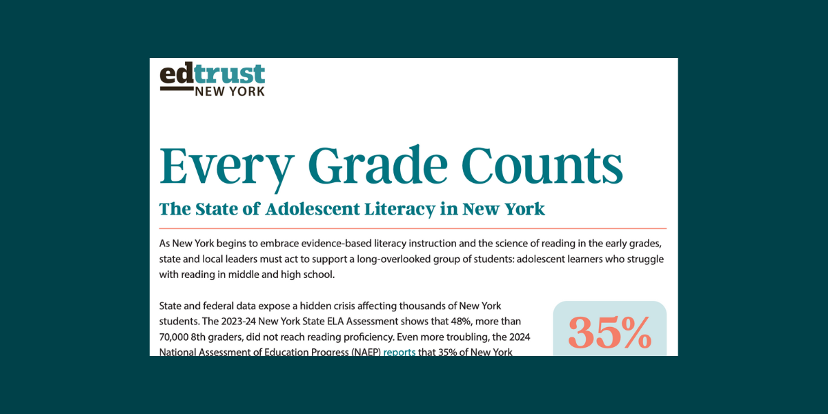 A Response to EdTrust–NY’s Report on Adolescent Literacy: Supporting Older Struggling Readers